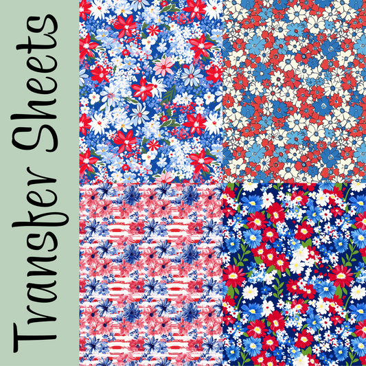 4th of July Medley #1 Floral Transfer Sheets