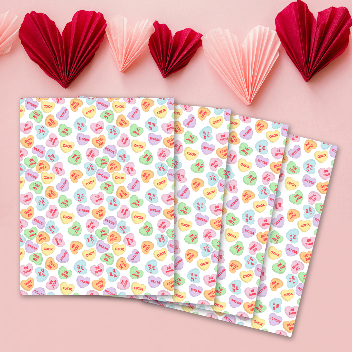 Candy Hearts Transfer Sheets