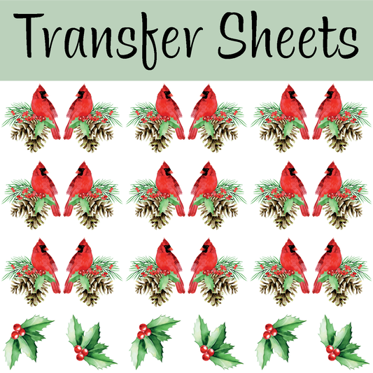 Christmas Cardinals Transfer Sheets