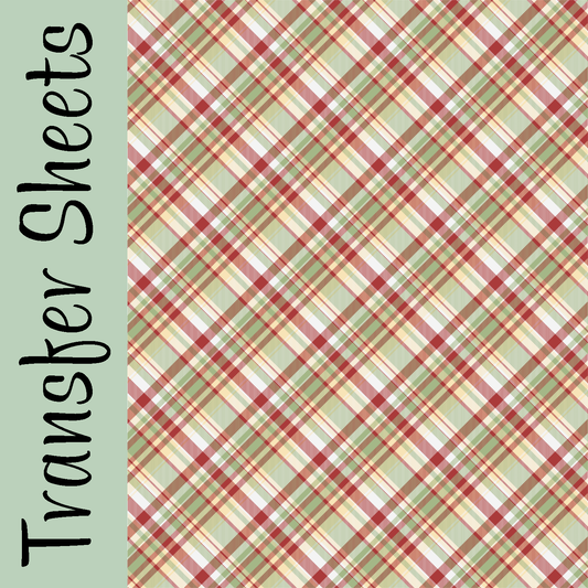 Christmas Cottage Plaid Transfer Sheets