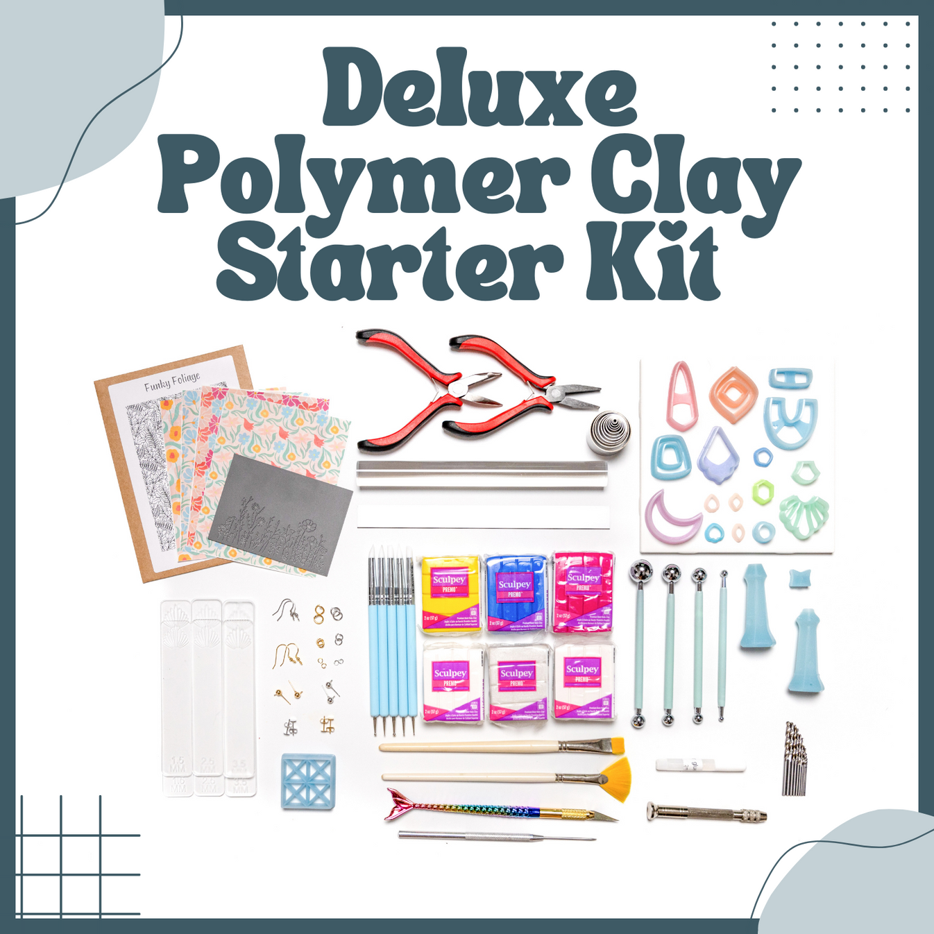 Deluxe Polymer Clay Starter Kit for Making Earrings The Clay Impress