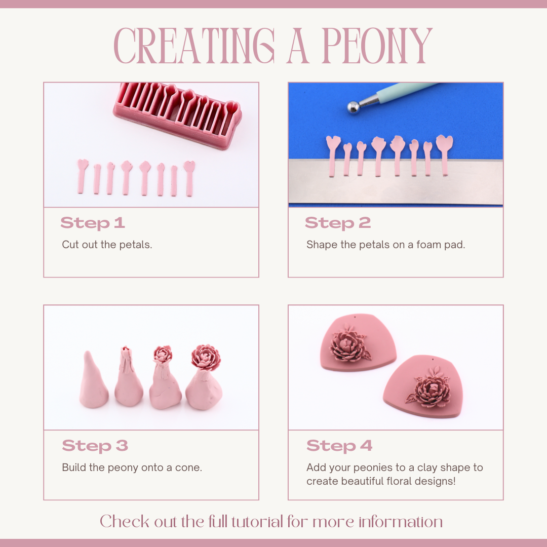 3D Peony Polymer Clay Cutter Kit