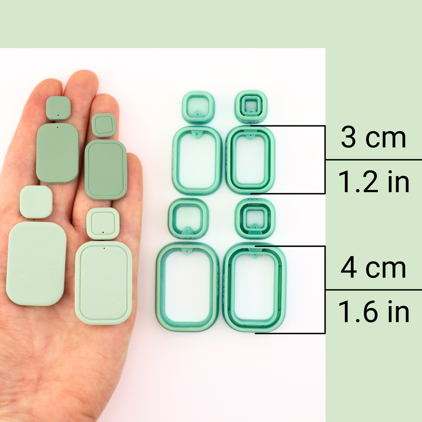 Grace Rectangle Polymer Clay Cutter Set