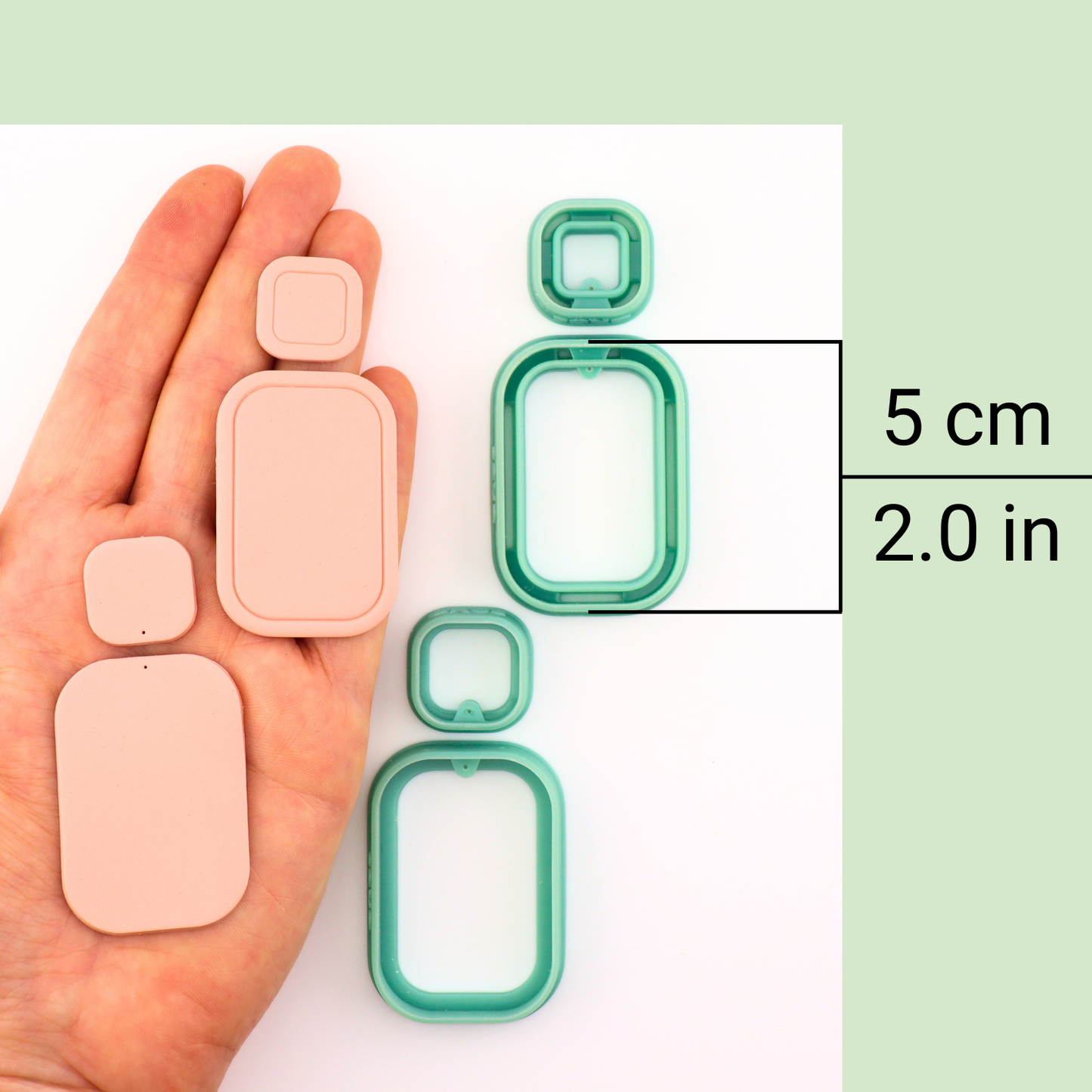 Grace Rectangle Polymer Clay Cutter Set