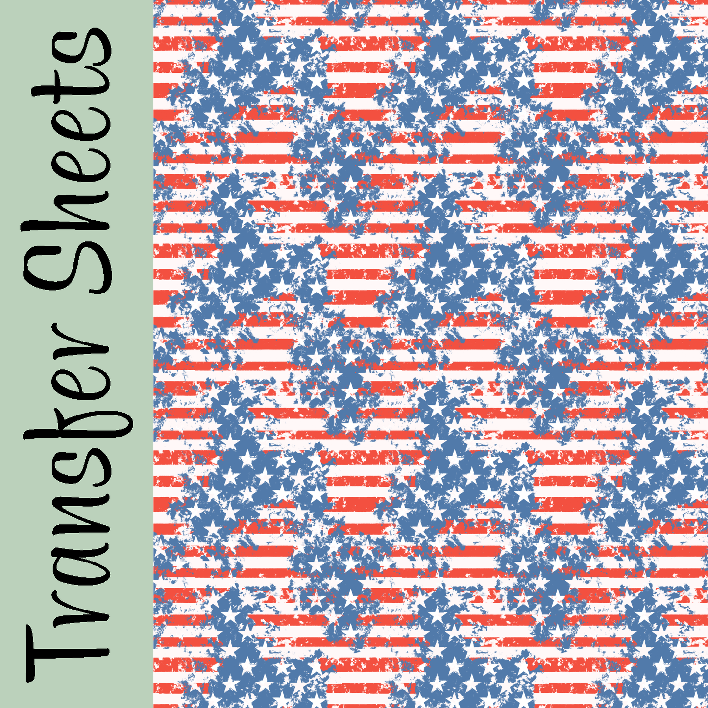 Distressed Stars and Stripes Transfer Sheets