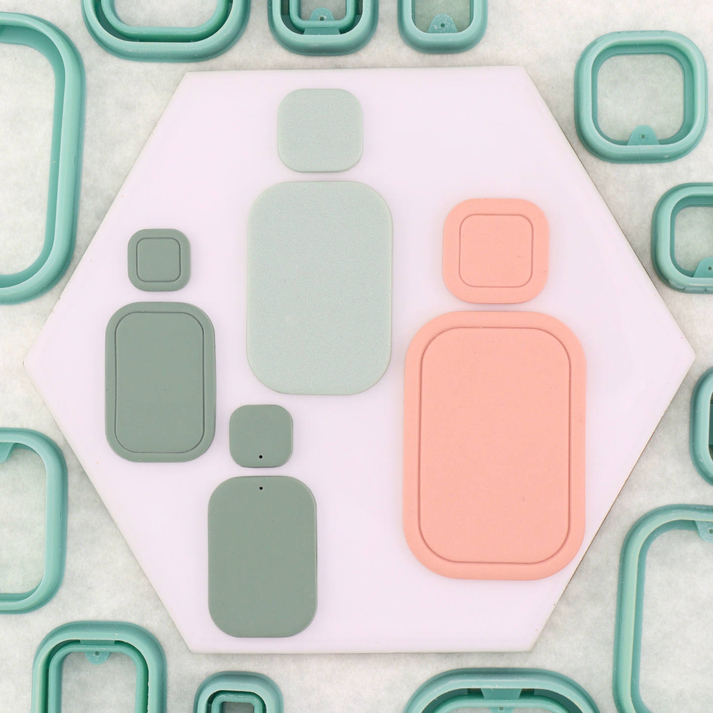 Grace Rectangle Polymer Clay Cutter Set