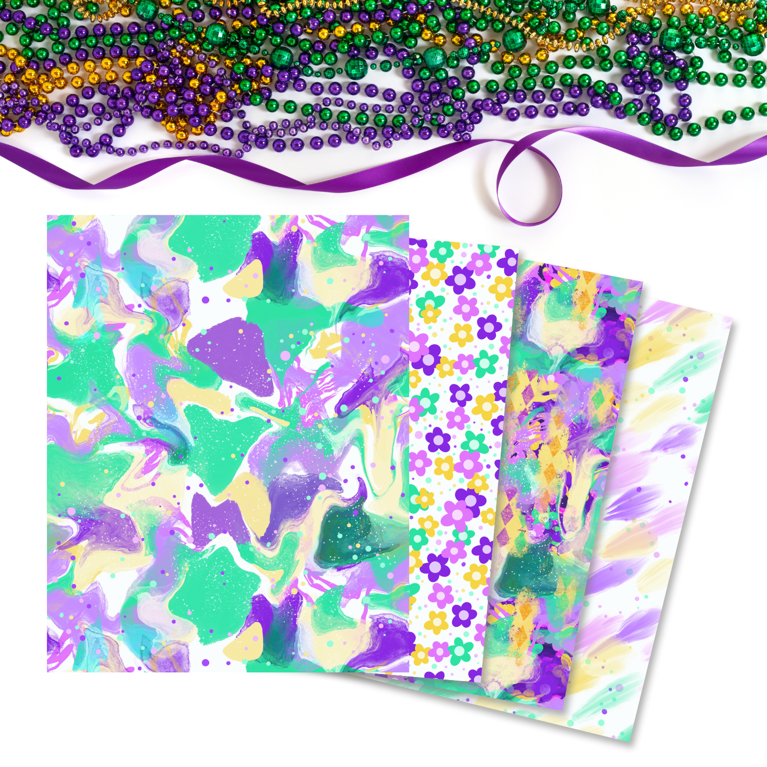 Purple & Gold Marble  Mardi Gras Polymer Clay Transfer Sheets – The Clay  Impress