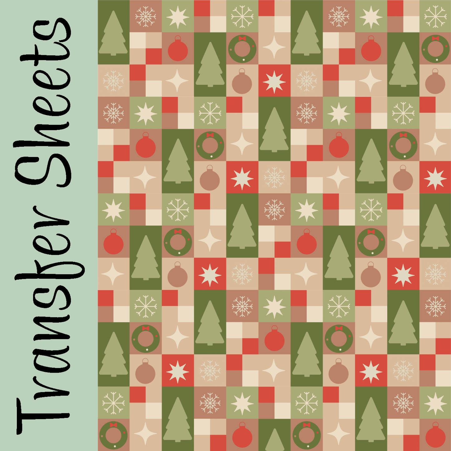 Modern Christmas Tiles Transfer Sheets