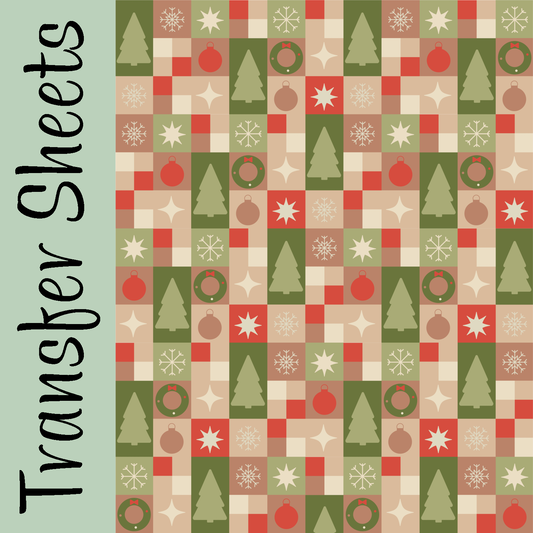 Modern Christmas Tiles Transfer Sheets