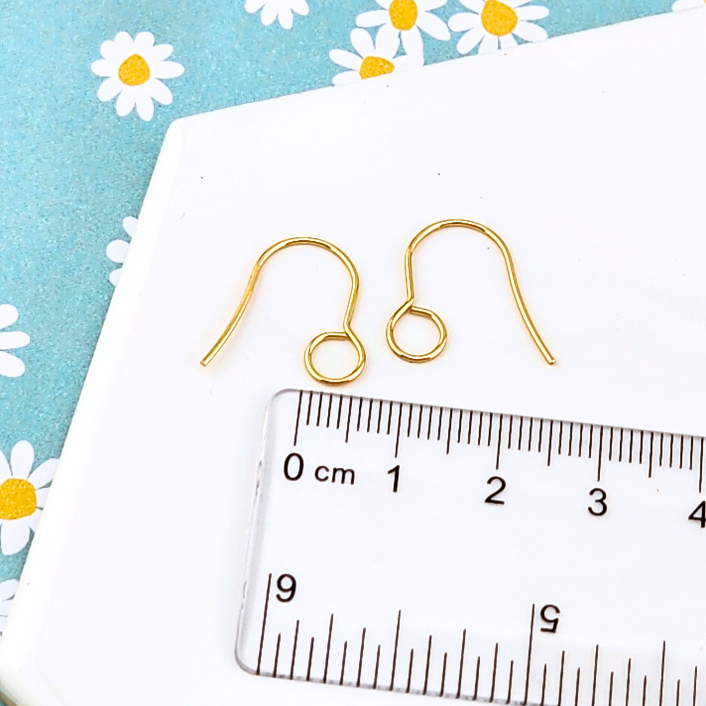 Gold 5 mm Large Loop Ear Wires – Stainless Steel French Hooks – Monarch Pine (20 Pieces)