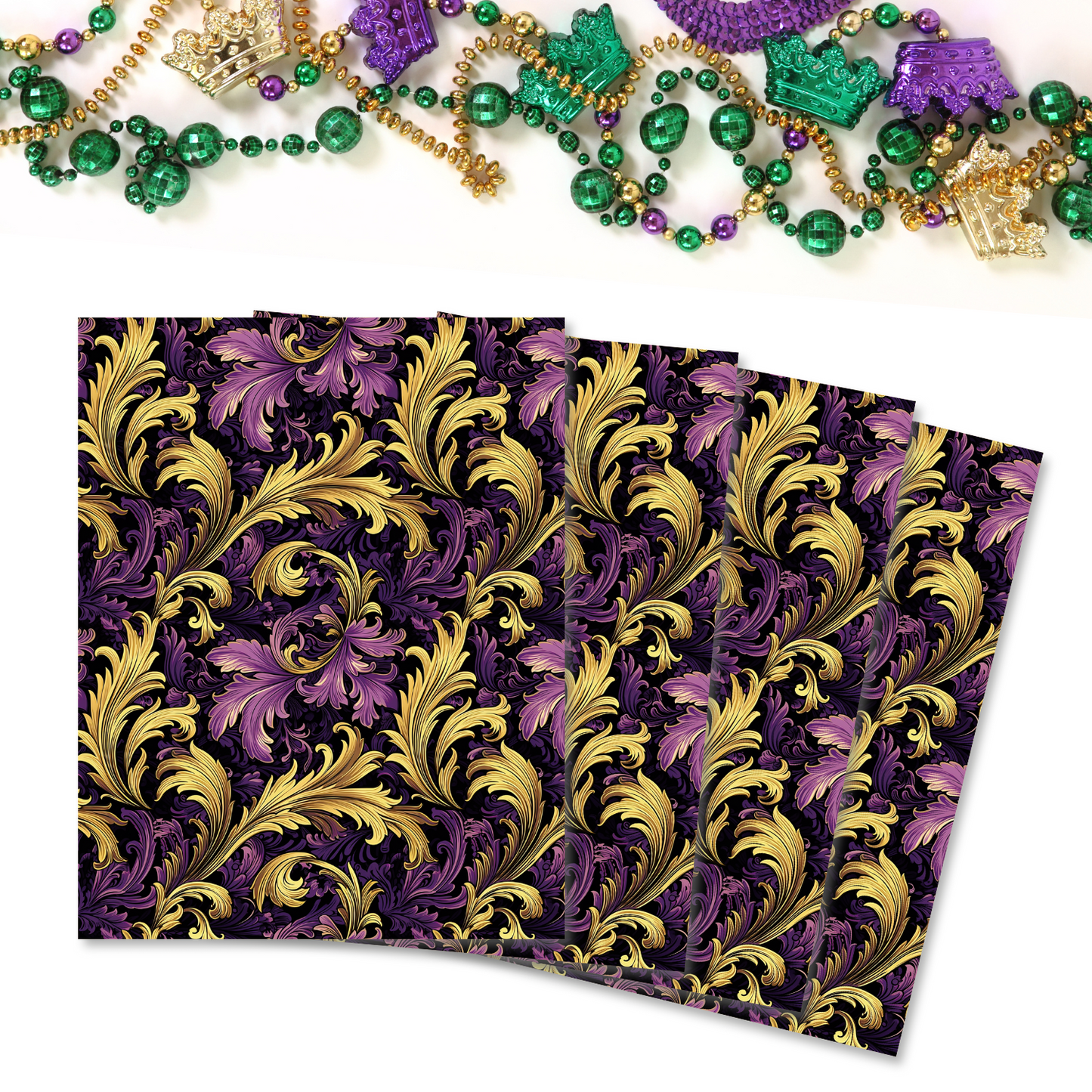 Purple & Gold Flourish Transfer Sheets