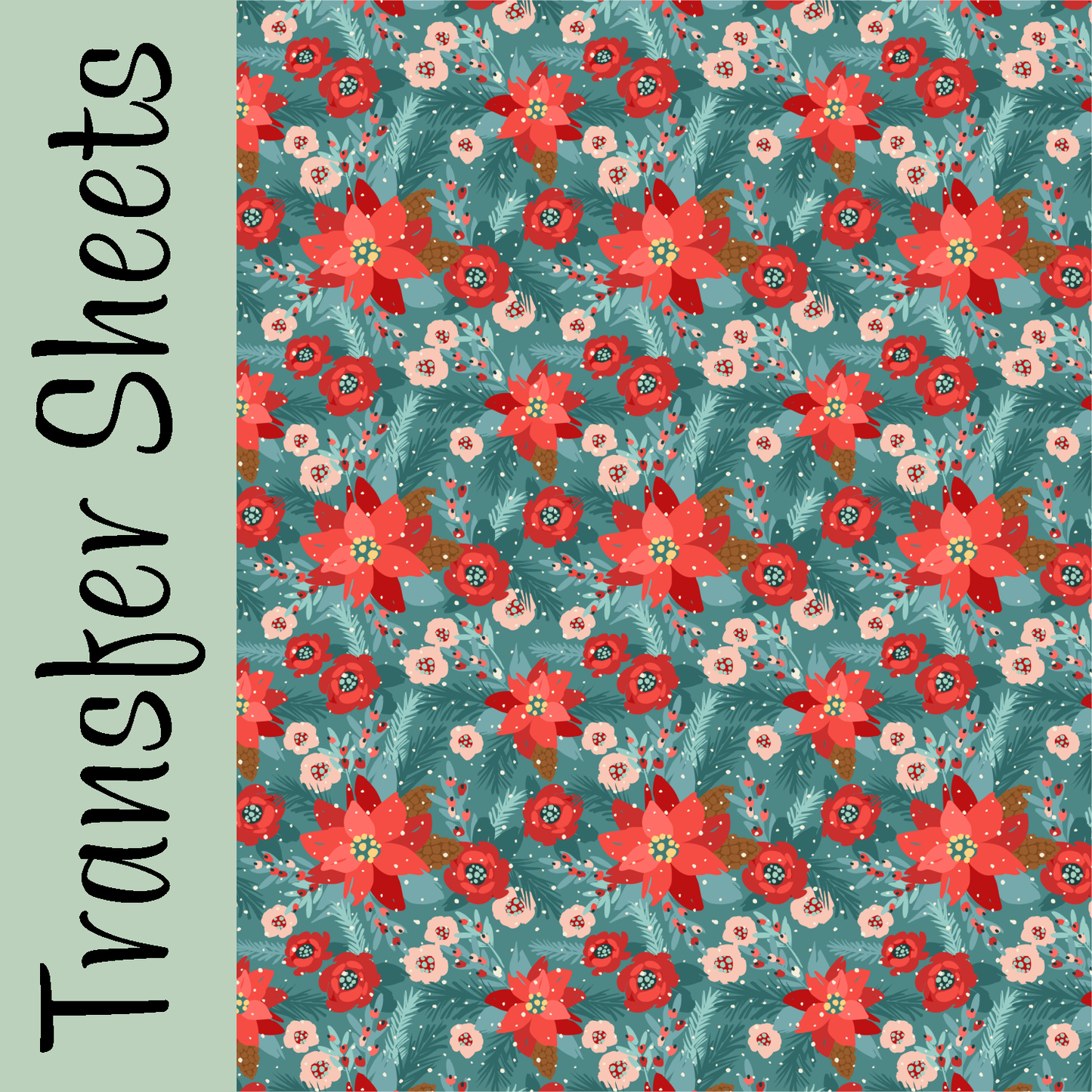 Snowy Poinsettias Transfer Sheets