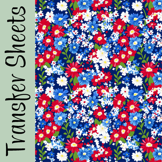 Star-Spangled Blooms Transfer Sheets