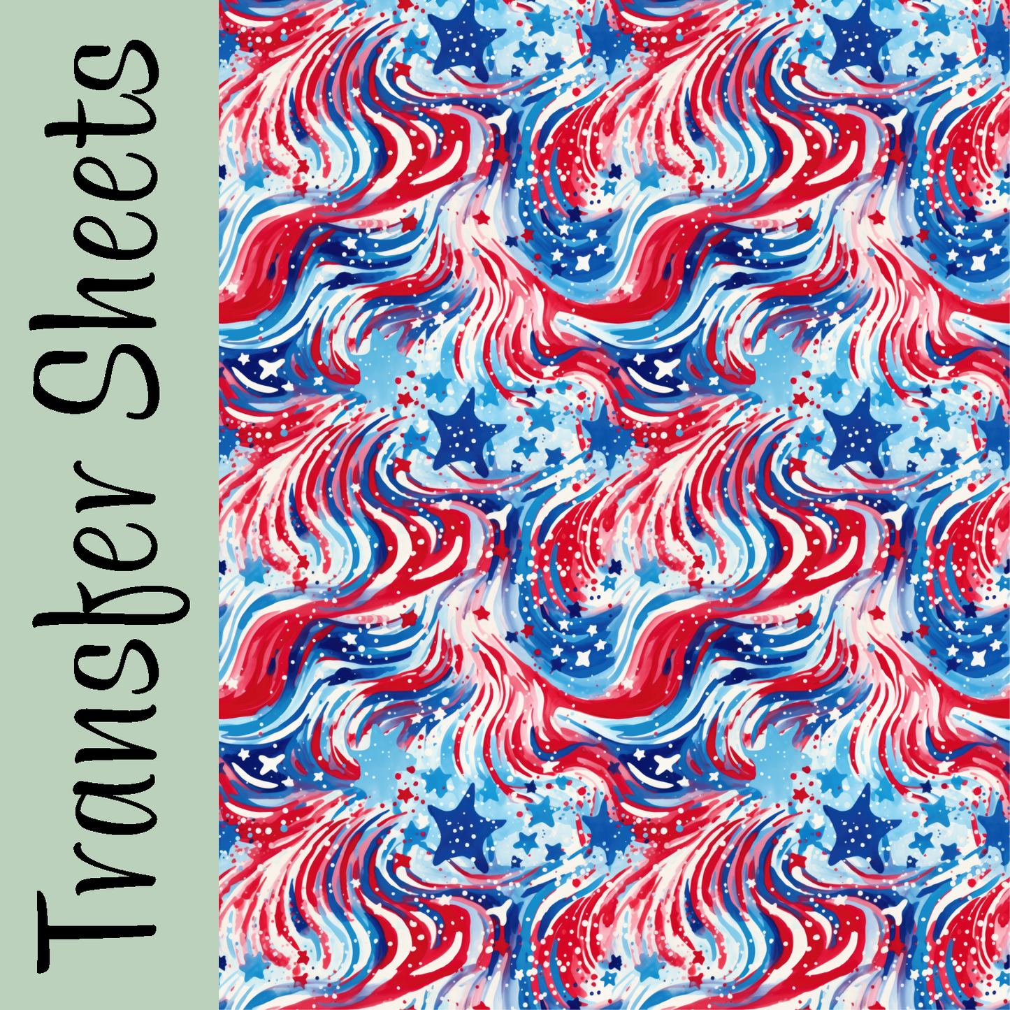 Star-Spangled Swirls Transfer Sheets
