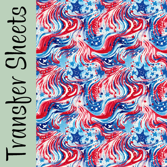 Star-Spangled Swirls Transfer Sheets