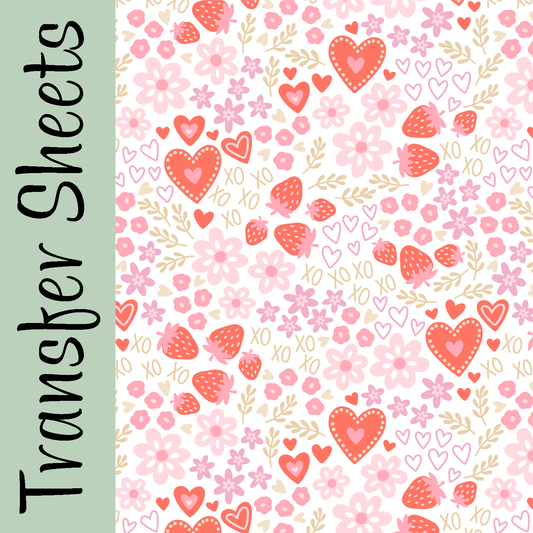 Sweet Strawberry Love Transfer Sheets