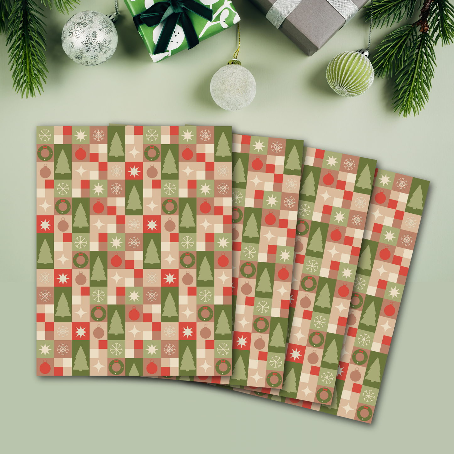 Modern Christmas Tiles Transfer Sheets