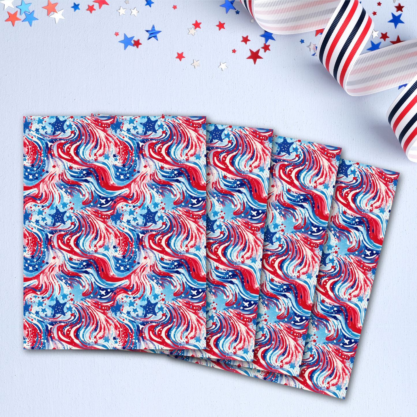 Star-Spangled Swirls Transfer Sheets