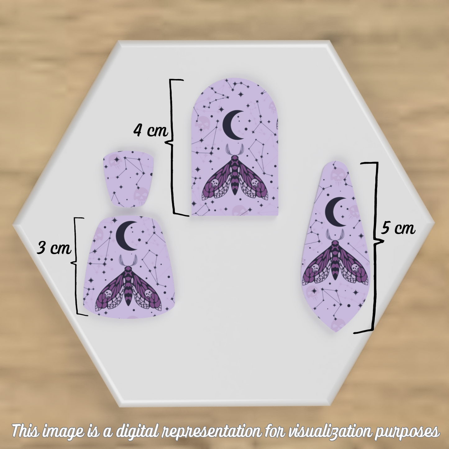 Cosmic Purple Moths Transfer Sheets