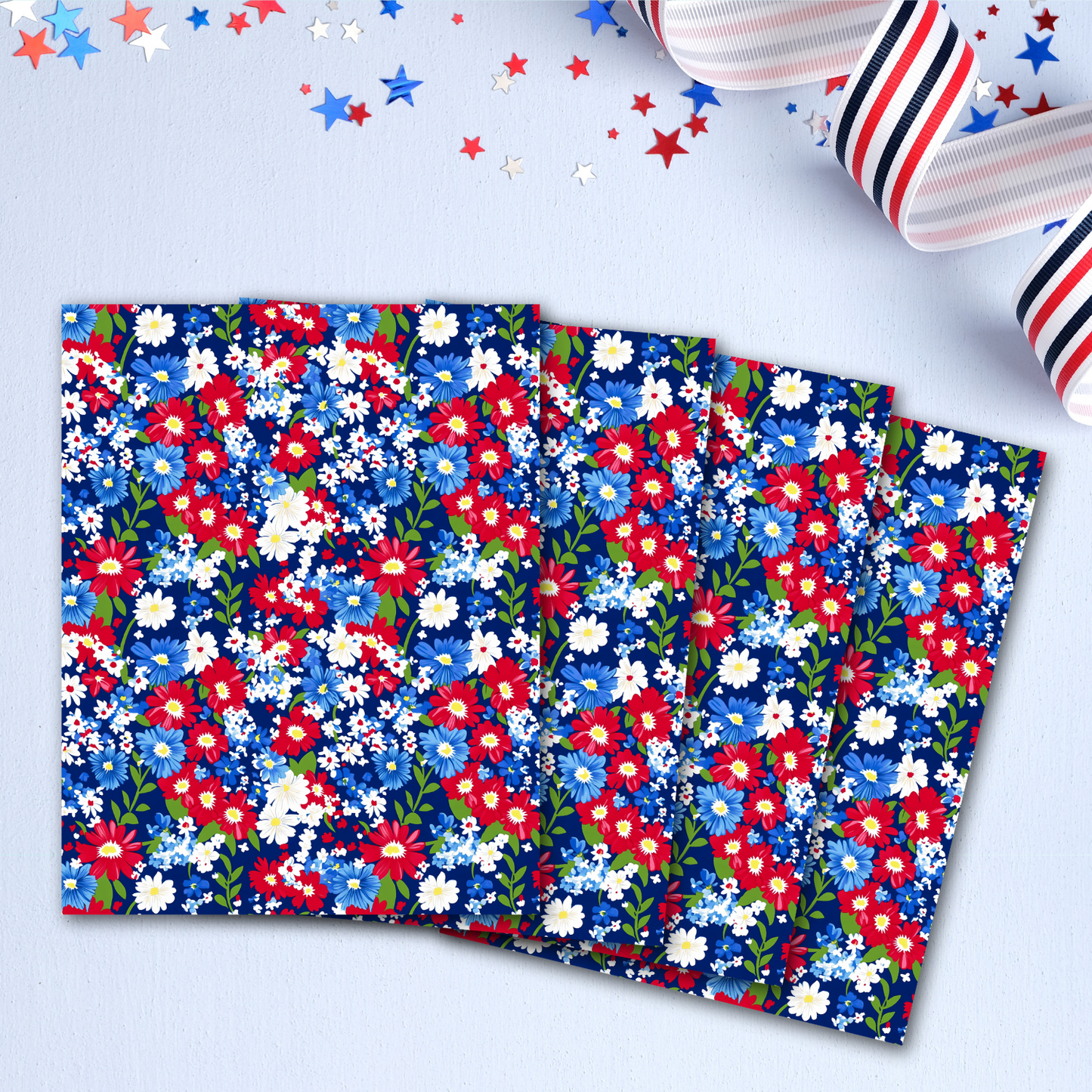 Star-Spangled Blooms Transfer Sheets