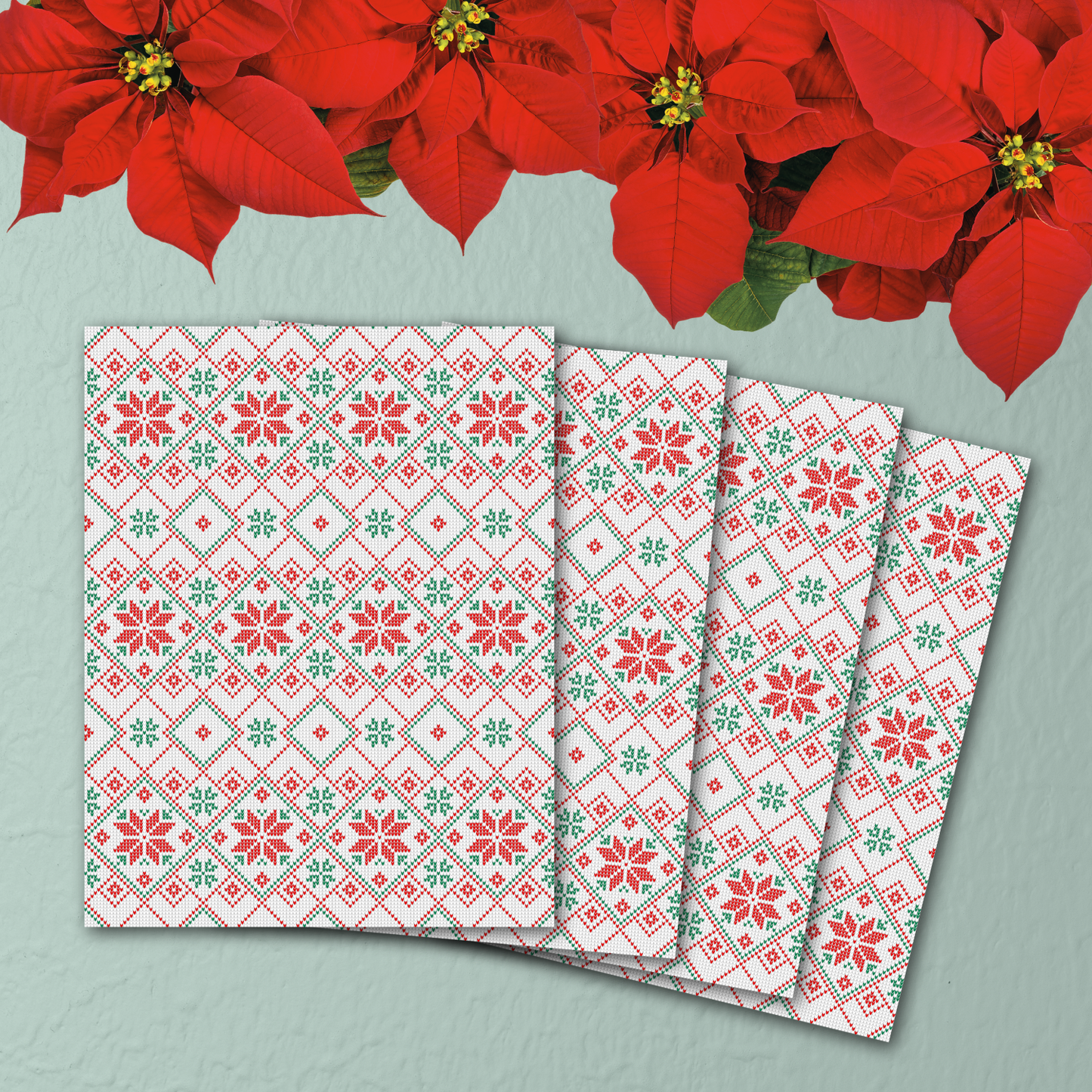 Whimsical Poinsettia Knit Transfer Sheets