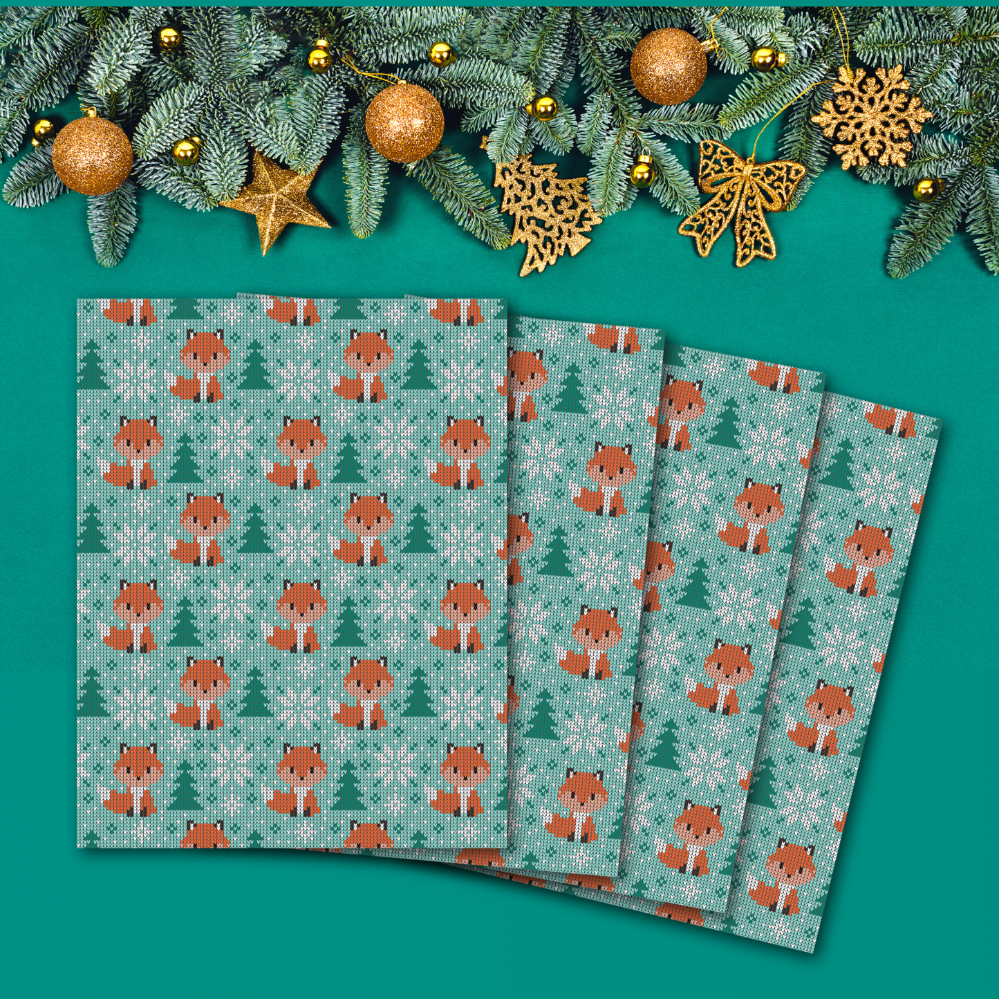 Frosty Fox Knit Transfer Sheets