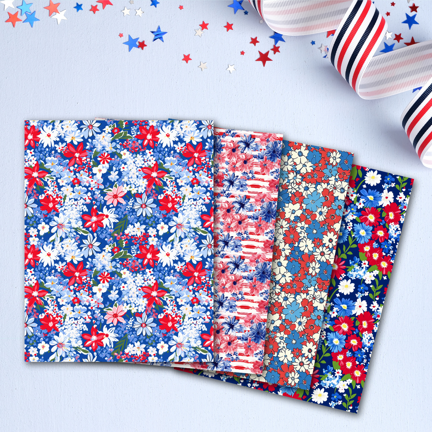 4th of July Medley #1 Floral Transfer Sheets