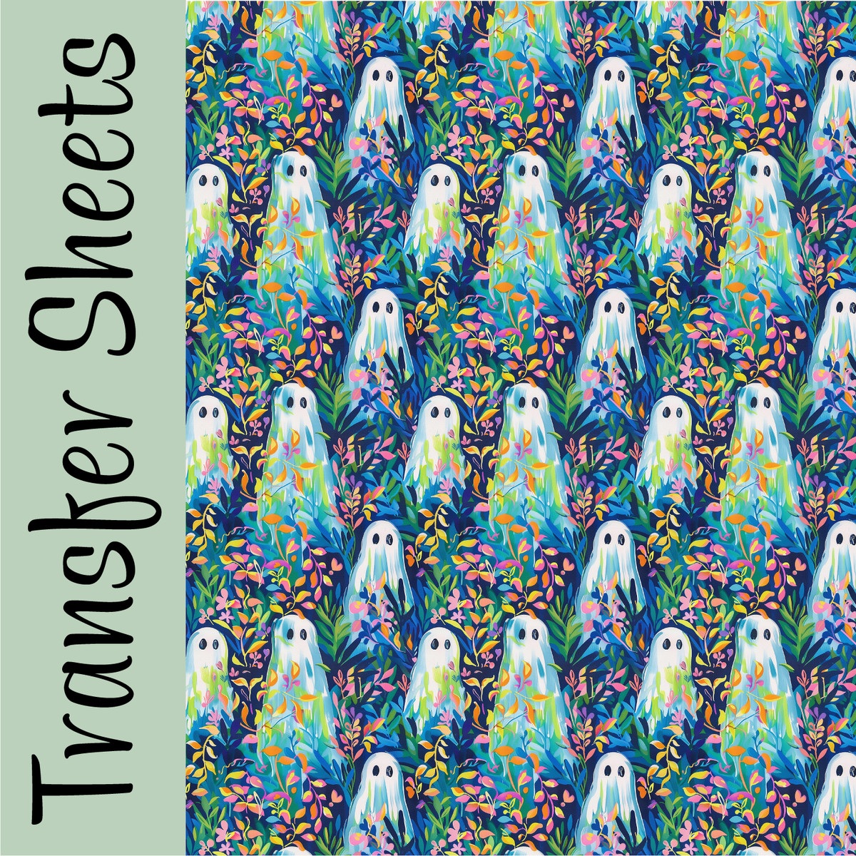 Tropical Ghost Garden Transfer Sheets