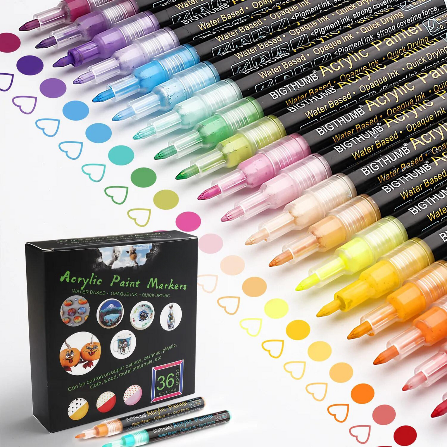 36 Fine Tip Acrylic Paint Markers