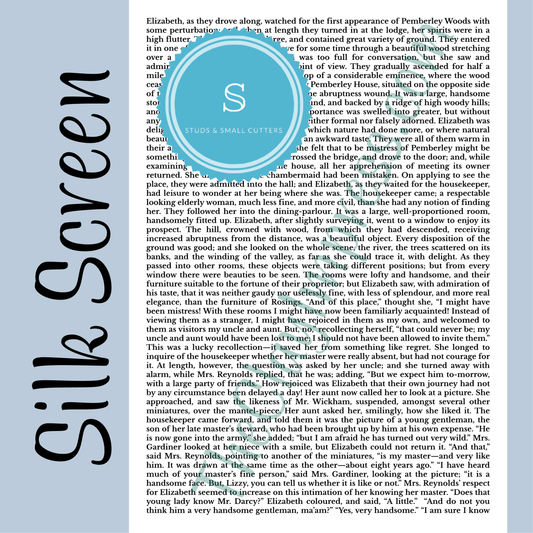 Vintage Book Text Silk Screen