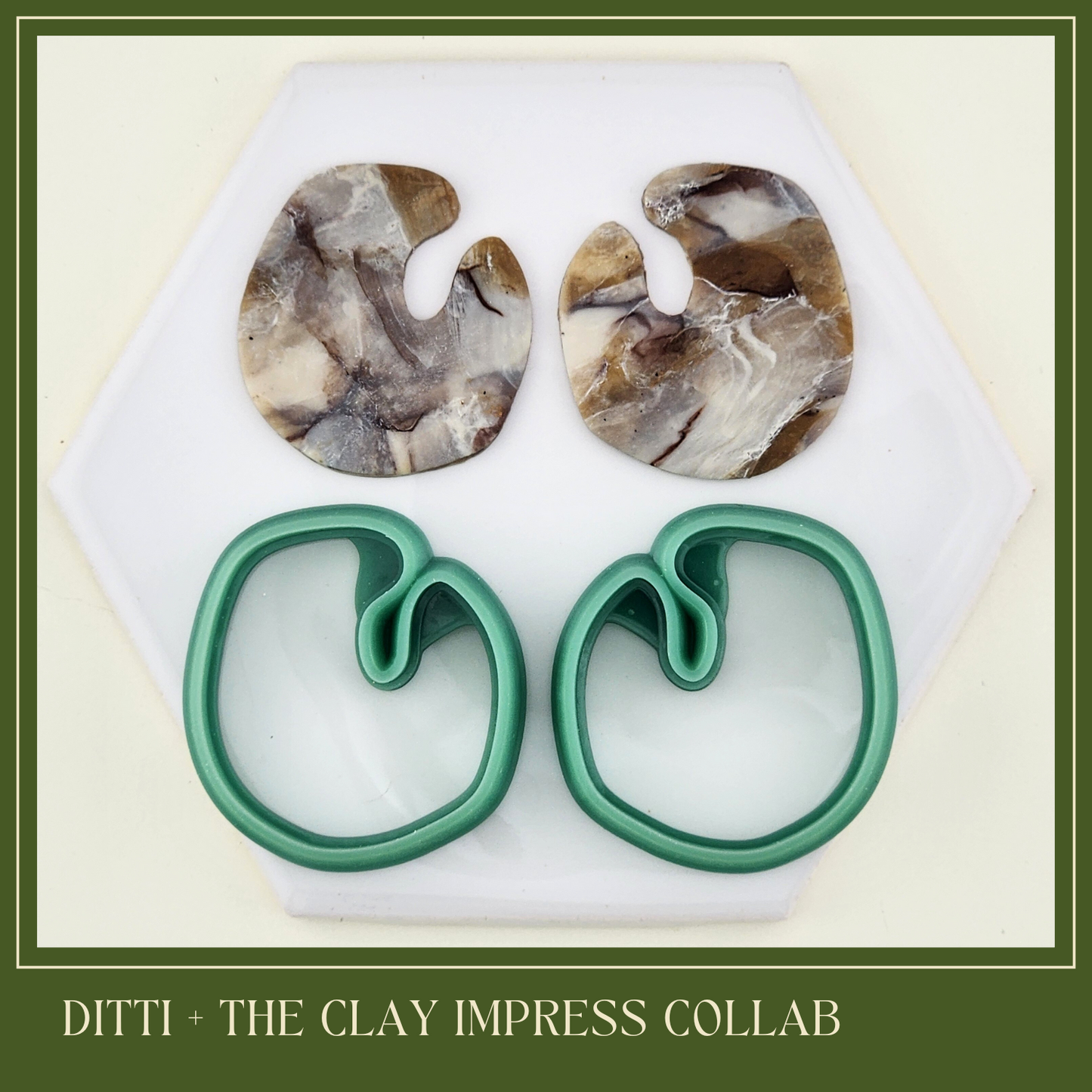 Virginia - Ditti Collab - Mirrored Polymer Clay Cutter Pair