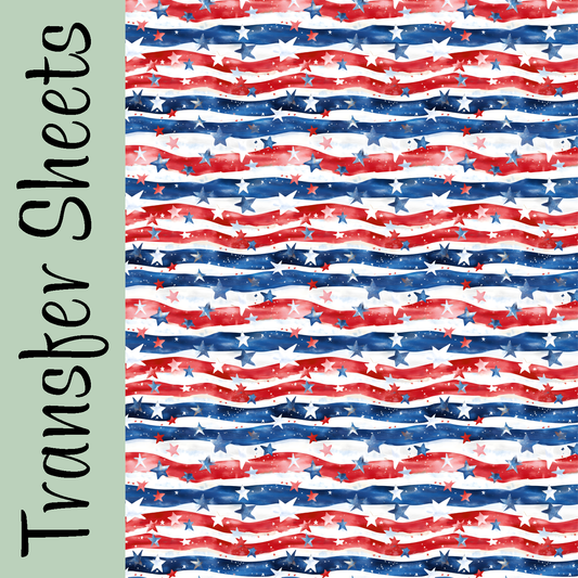 Watercolor Americana Transfer Sheets