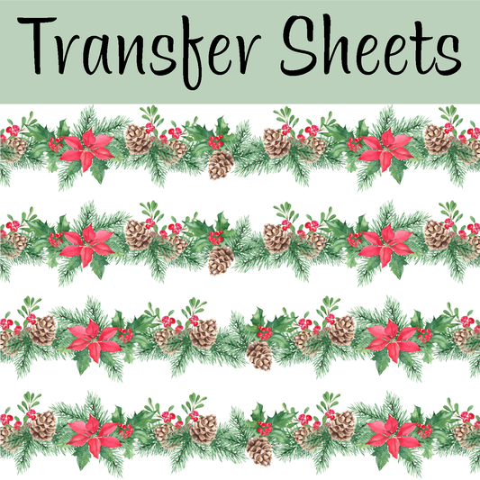 Watercolor Christmas Garland Transfer Sheets