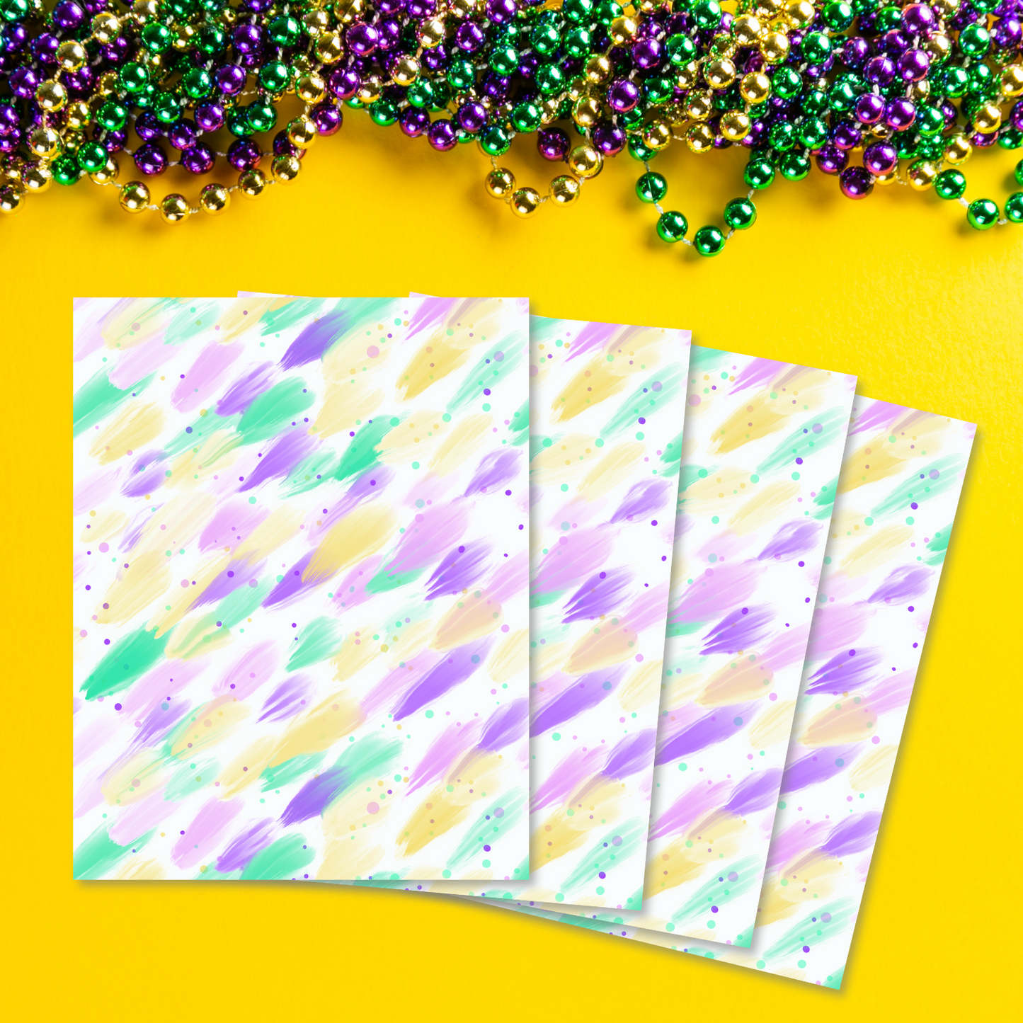 Mardi Gras Medley  Water-Soluble Polymer Clay Transfer Sheets