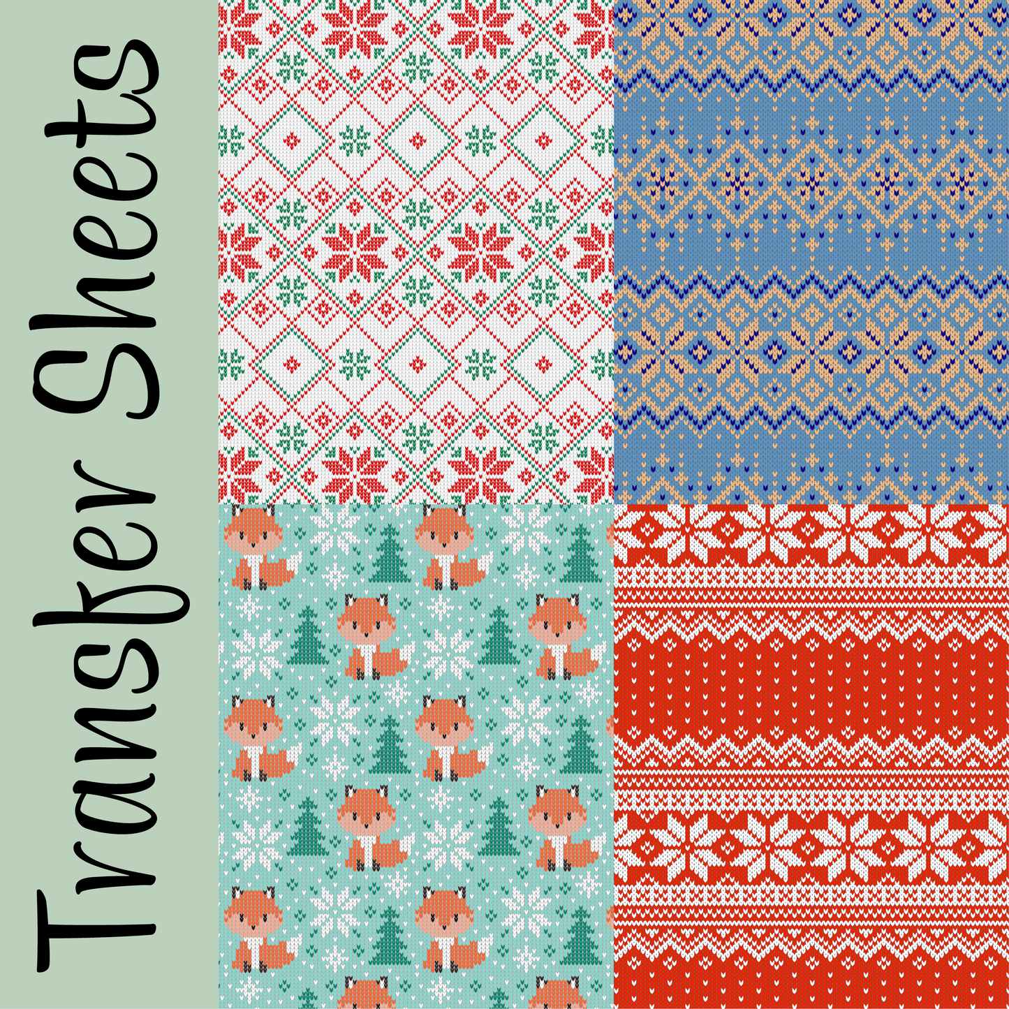 Winter Knit Medley #1 Transfer Sheets