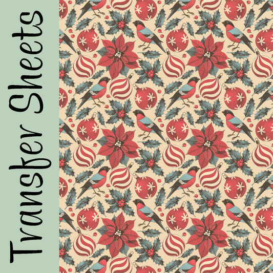 Yuletide Songbirds Transfer Sheets