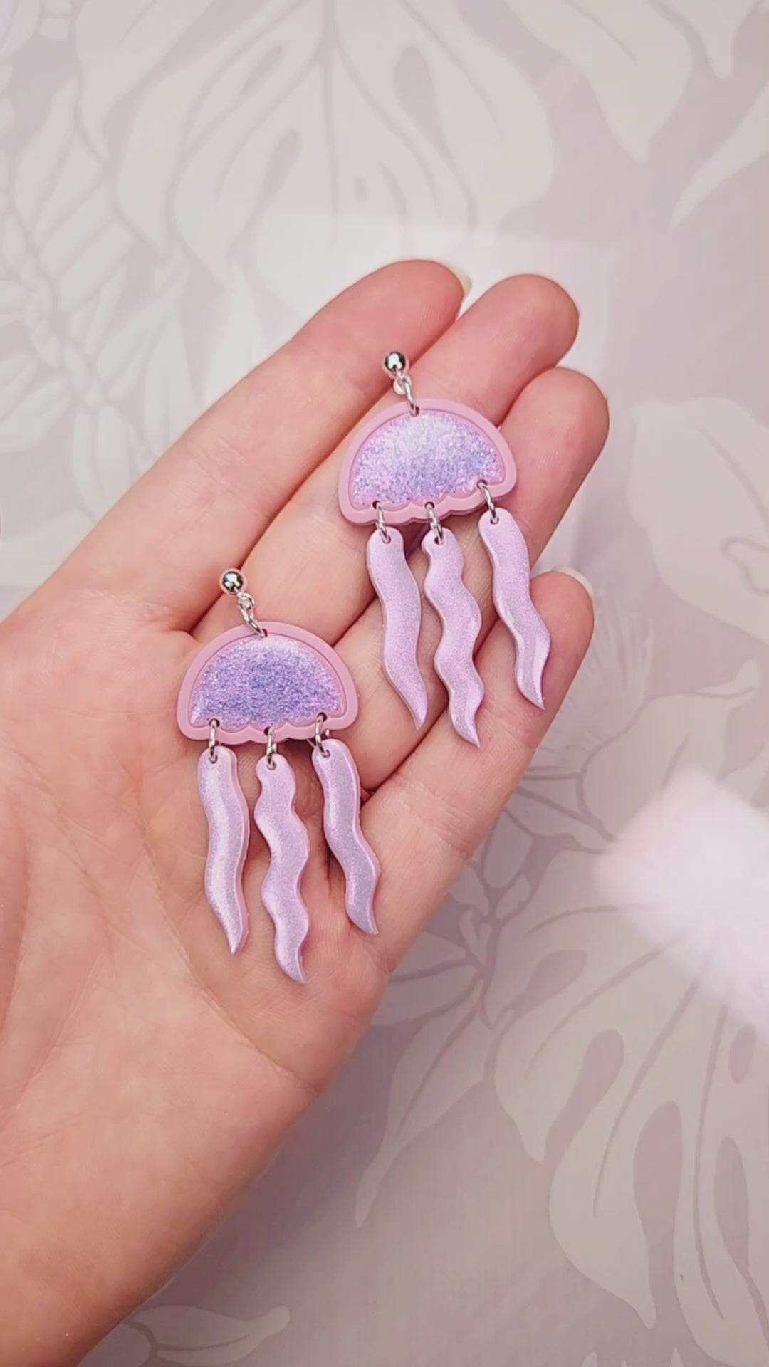 Here is one of my favorite new creations: jellyfish earrings! I've been  getting really into shrink plastic an…