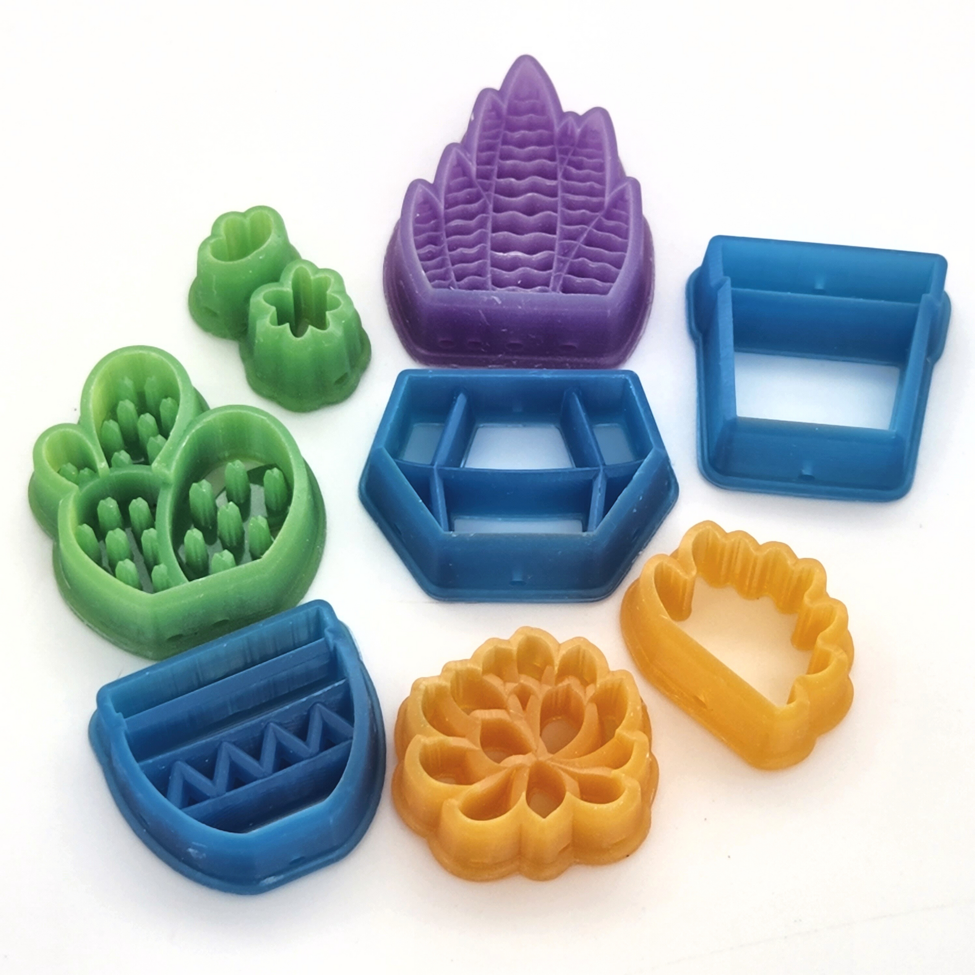 3D printed polymer clay Potted Plants Full Set Sharp Edge Cutters details, made out of Resin