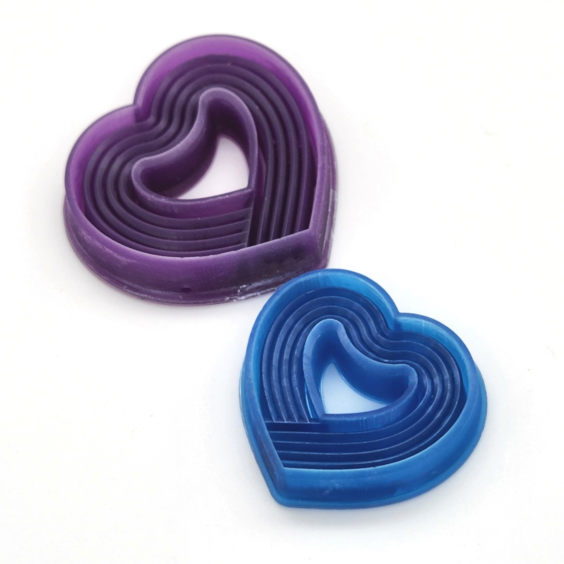 3D Printed Sharp Edge Retro Heart Polymer Clay Cutter