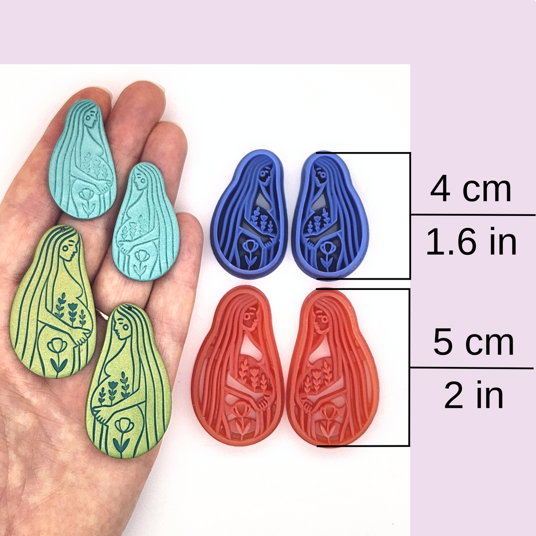 Pregnant Mother Goddess Polymer Clay Cutter Sharp, Clean Precise