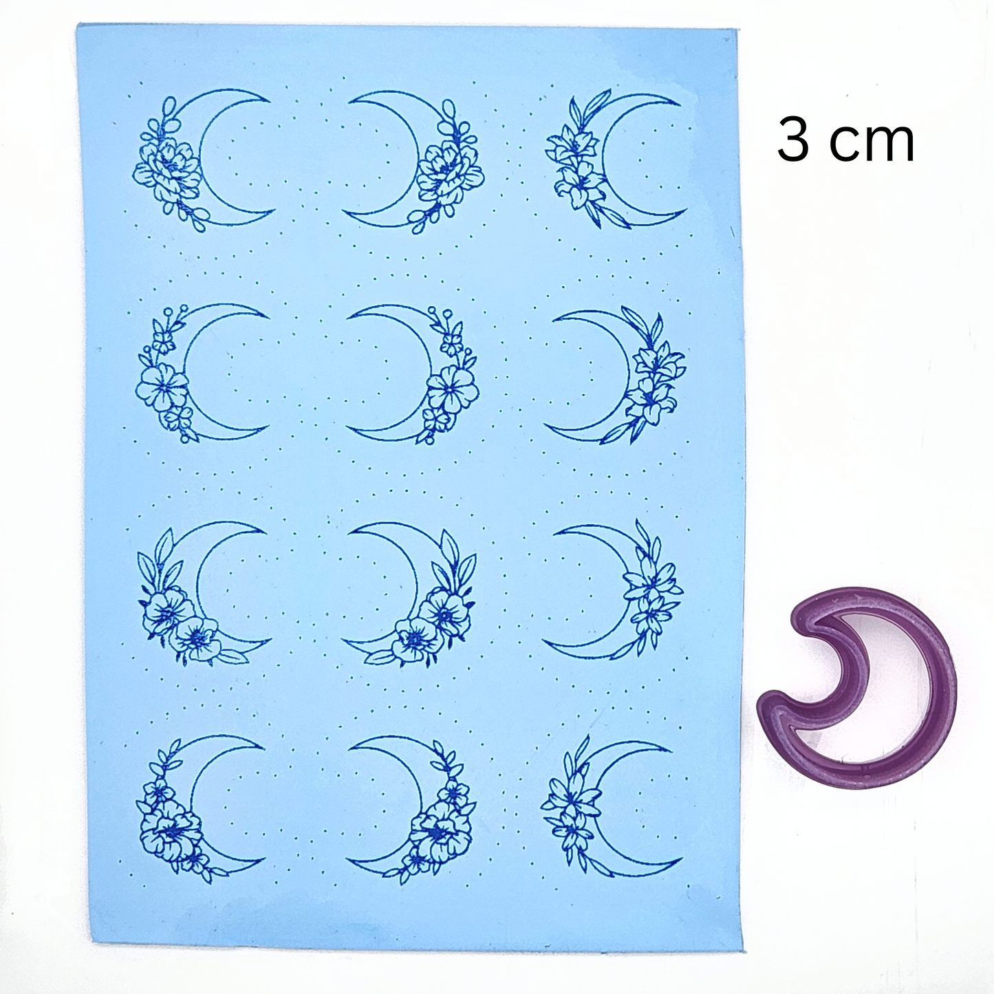 Floral Moons Silk Screen & Matching Cutter (Two Sizes)