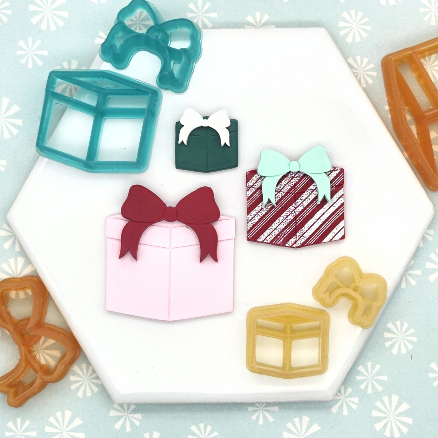 Cute Gift Boxes Polymer Clay Charms, Earrings, Jewelry Tools and Clay Cutters