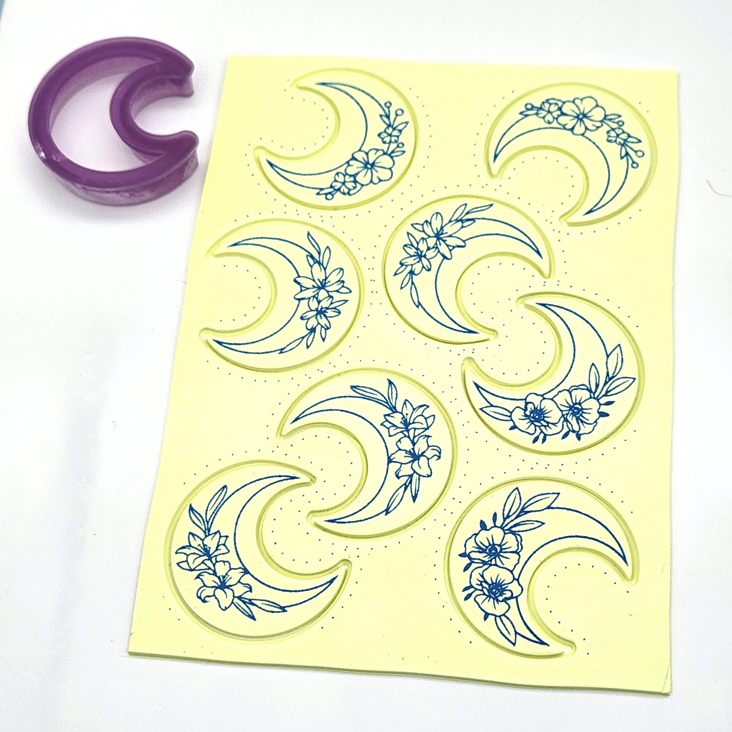 Floral Moons Silk Screen & Matching Cutter (Two Sizes)