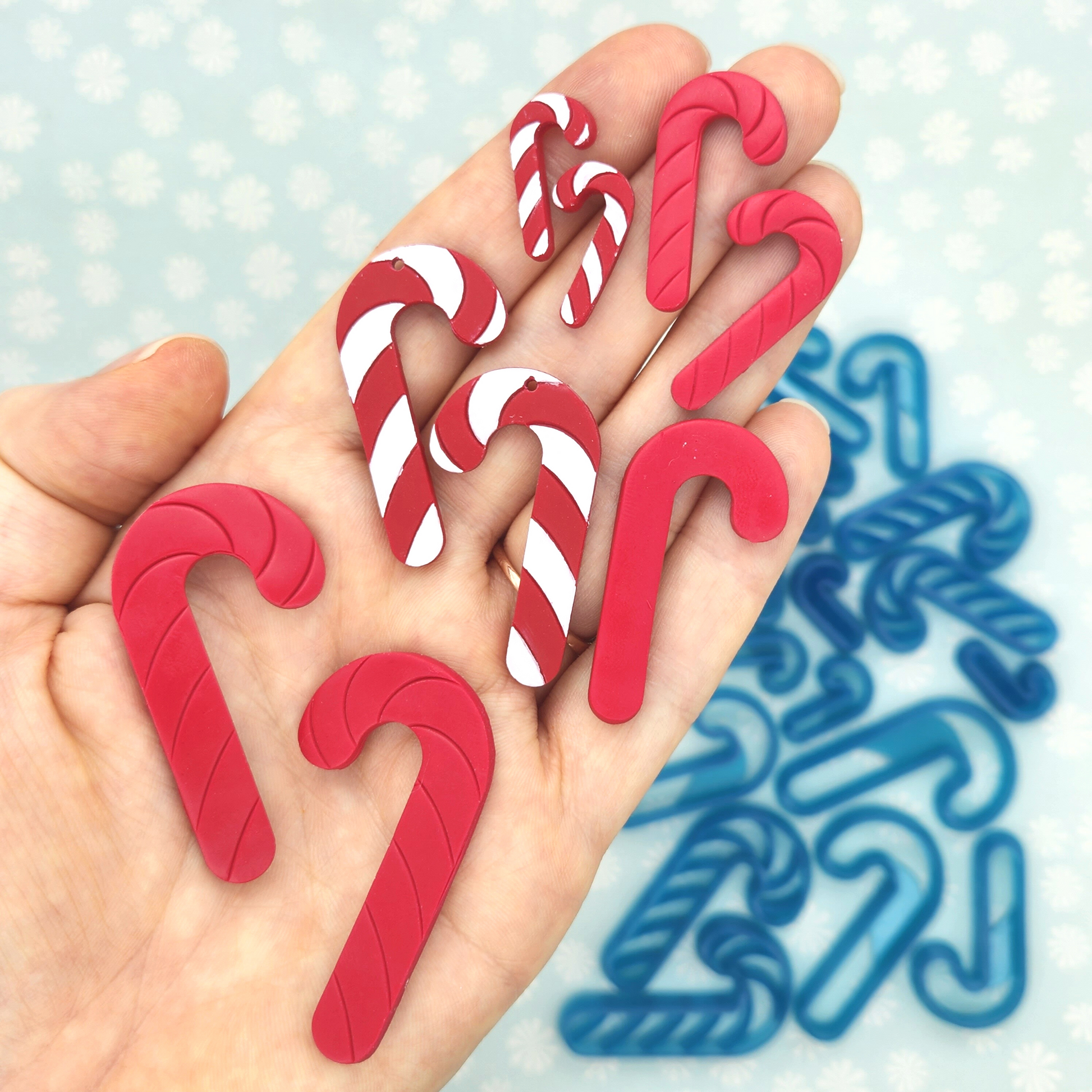 Candy Cane Polymer Clay Designs for Earrings and Jewelry Making, Charms, and Ornaments