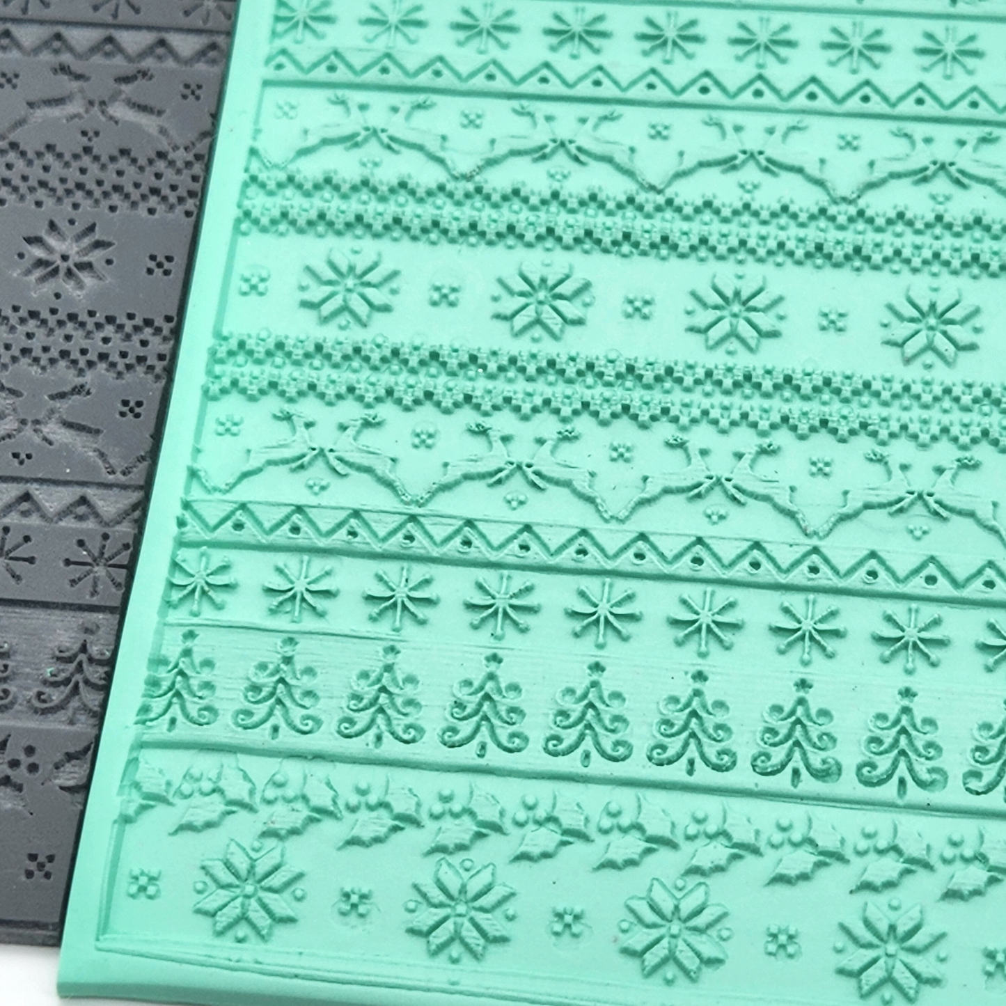 Christmas Knits Texture Rubber Mat Details for Polymer Clay Winter Crafts