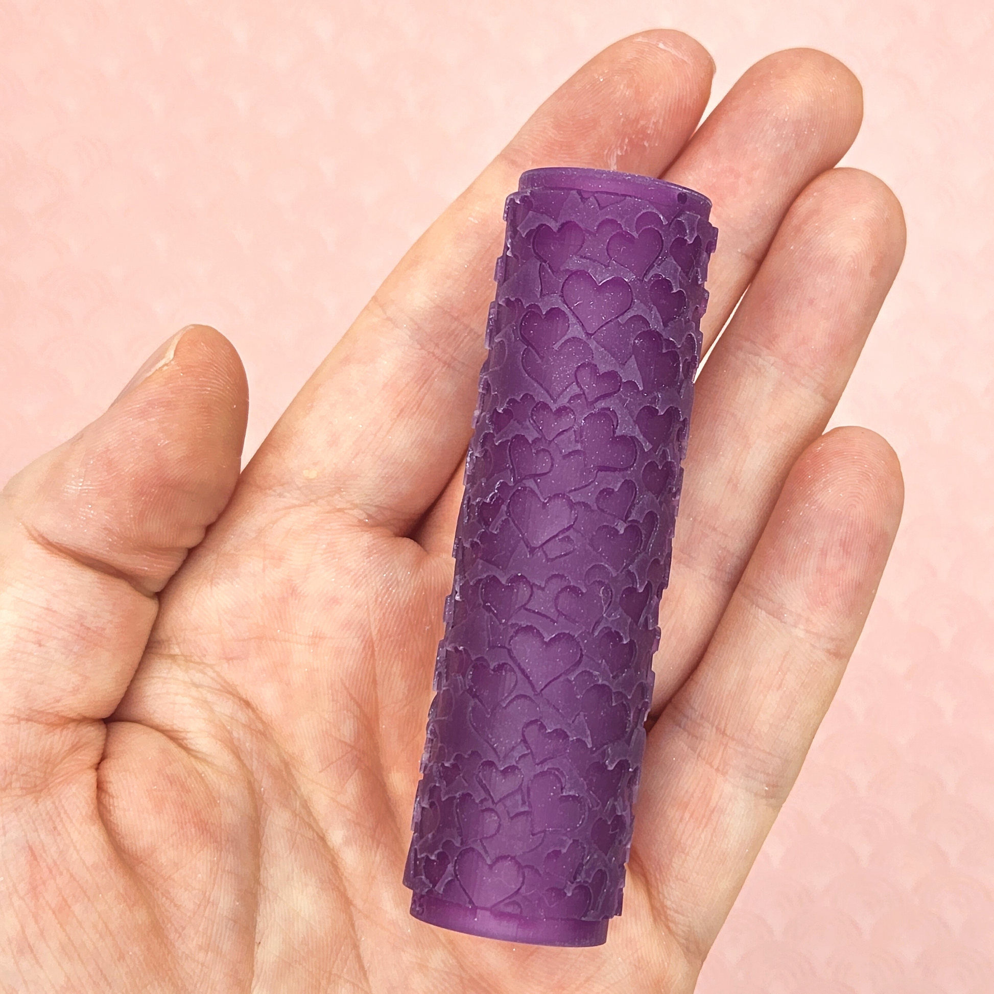 3D printed resin scattered hearts texture roller