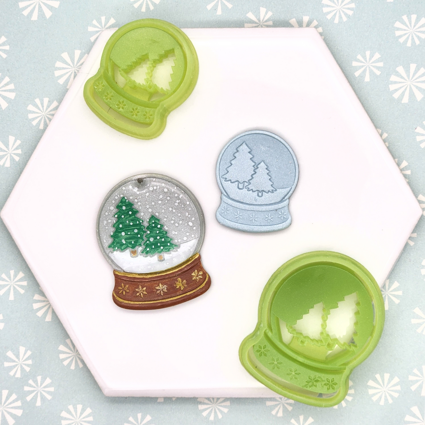 Winter Snow Globe Polymer Clay Cutter for Earrings, Jewelry Making