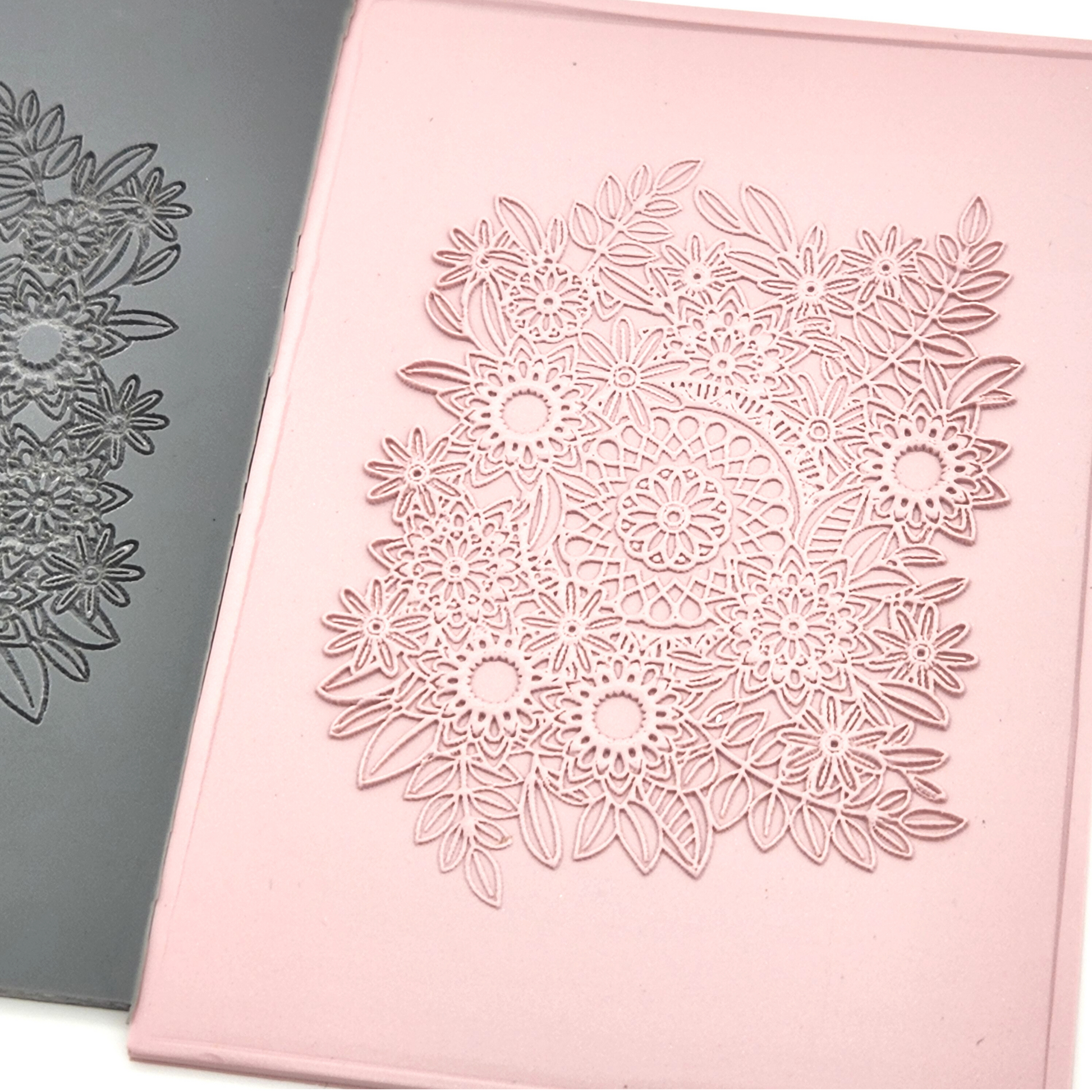 Embossing stamp for polymer clay Clover Floral texture plate