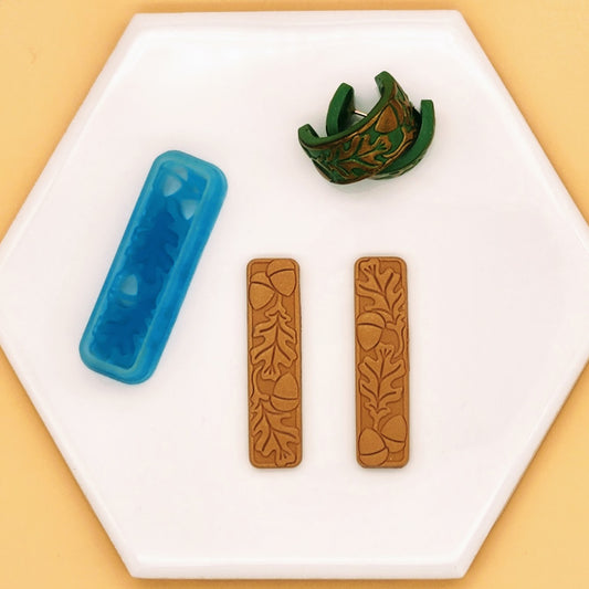 Acorn and Oak Leaves Design Polymer Clay Cutter