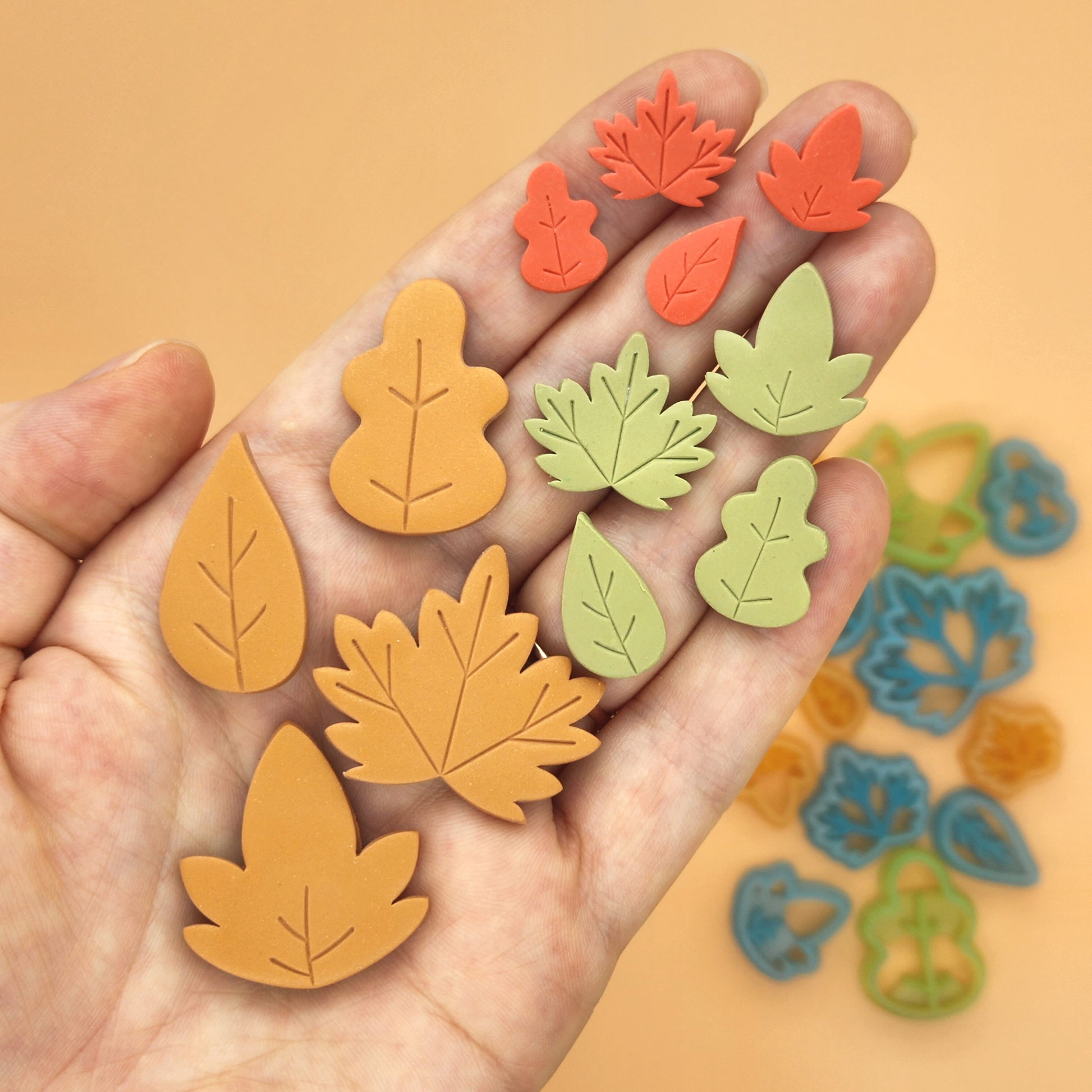 Autumn Fall Maple Leaves Polymer Clay Shape Earring Jewelry Charms Crafts